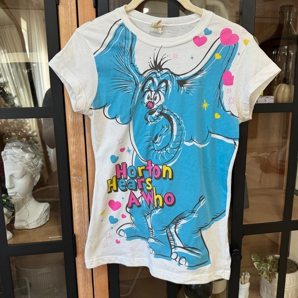 Y2K vintage Dr. Seuss Horton Hears a Who baby tee short sleeve graphic Tshirt - Picture 1 of 6